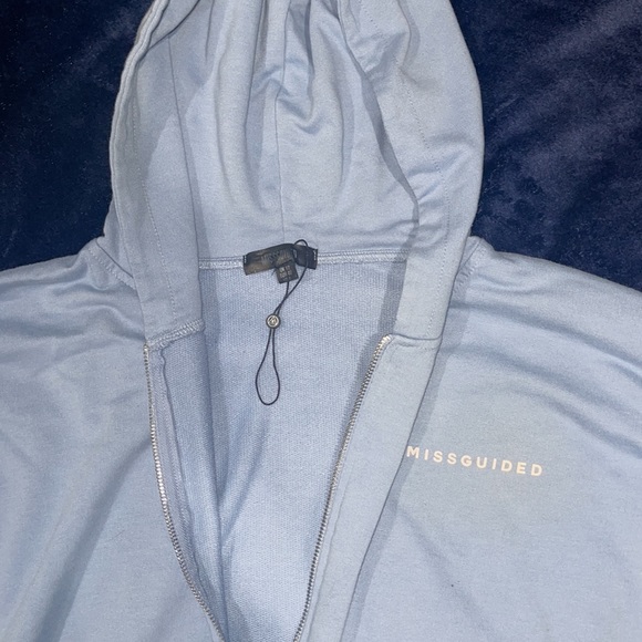 Light Blue Zip Up Hoodie. - Picture 2 of 3
